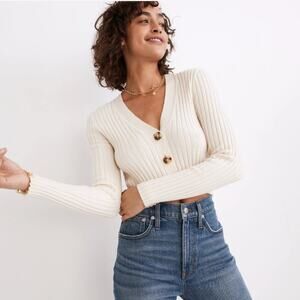Madewell Brenville Crop Cardigan Sweater Style NC687